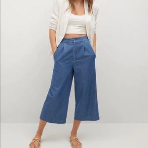Mango Pleated culottes pants size small